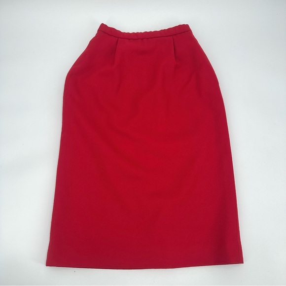 Pendleton Petite Wool Skirt Virgin Wool Red Womens Size 2 Lined Pencil READ - Picture 1 of 15